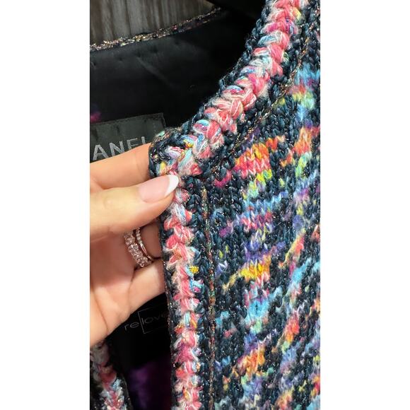 *AUTHENTIC* CHANEL - Multicolor Tweed Jacket, Size 42 - Picture 12 of 16